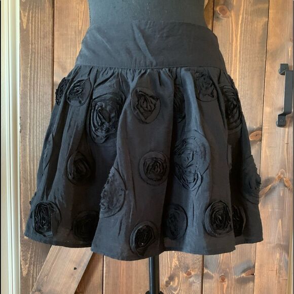 Forever 21 Dresses & Skirts - XXI Whimsigoth Black Embroidery Micro Mini Skirt